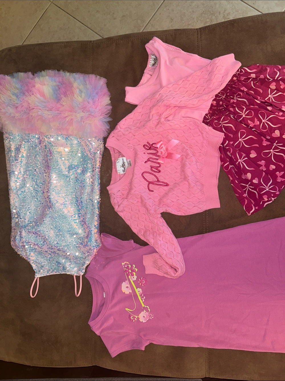 Barbie Pink Sequin & Faux-Fur Sparkle Dress Set